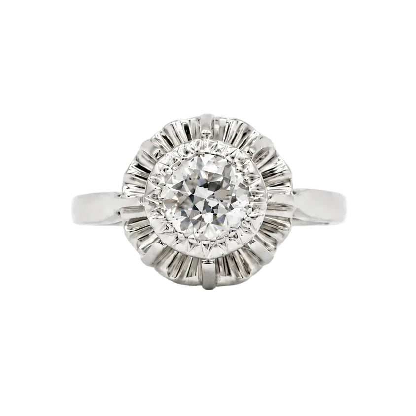 Bague Solitaire en or blanc et diamant