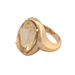Bague Cocktail en or jaune et citrine
