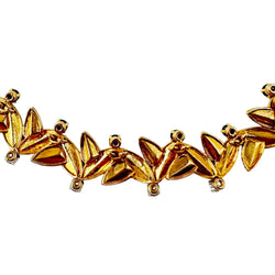 Collier Ras de Cou VAN CLEEF & ARPELS Feuilles en or jaune, saphirs et diamants