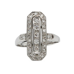 Bague en or blanc et diamants