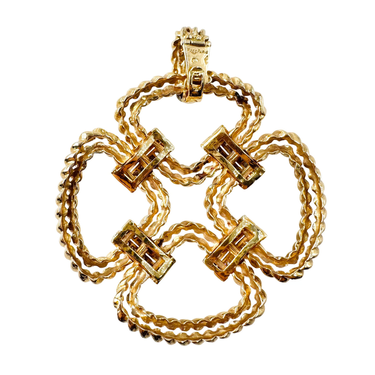 Collier - pendentif FRED en or jaune et diamants