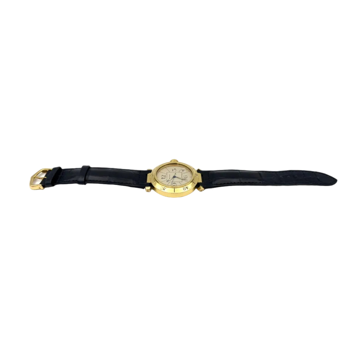 Montre CARTIER "Pasha" en or jaune et cuir