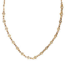 GEORGES BRUNET - Collier Napoléon III or jaune diamants perles fines - Castafiore