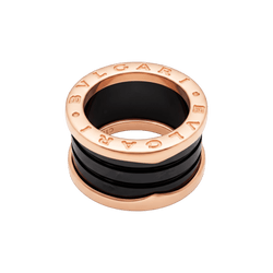 Bague Bulgari, "B.ZERO1" en or jaune et céramique noire.