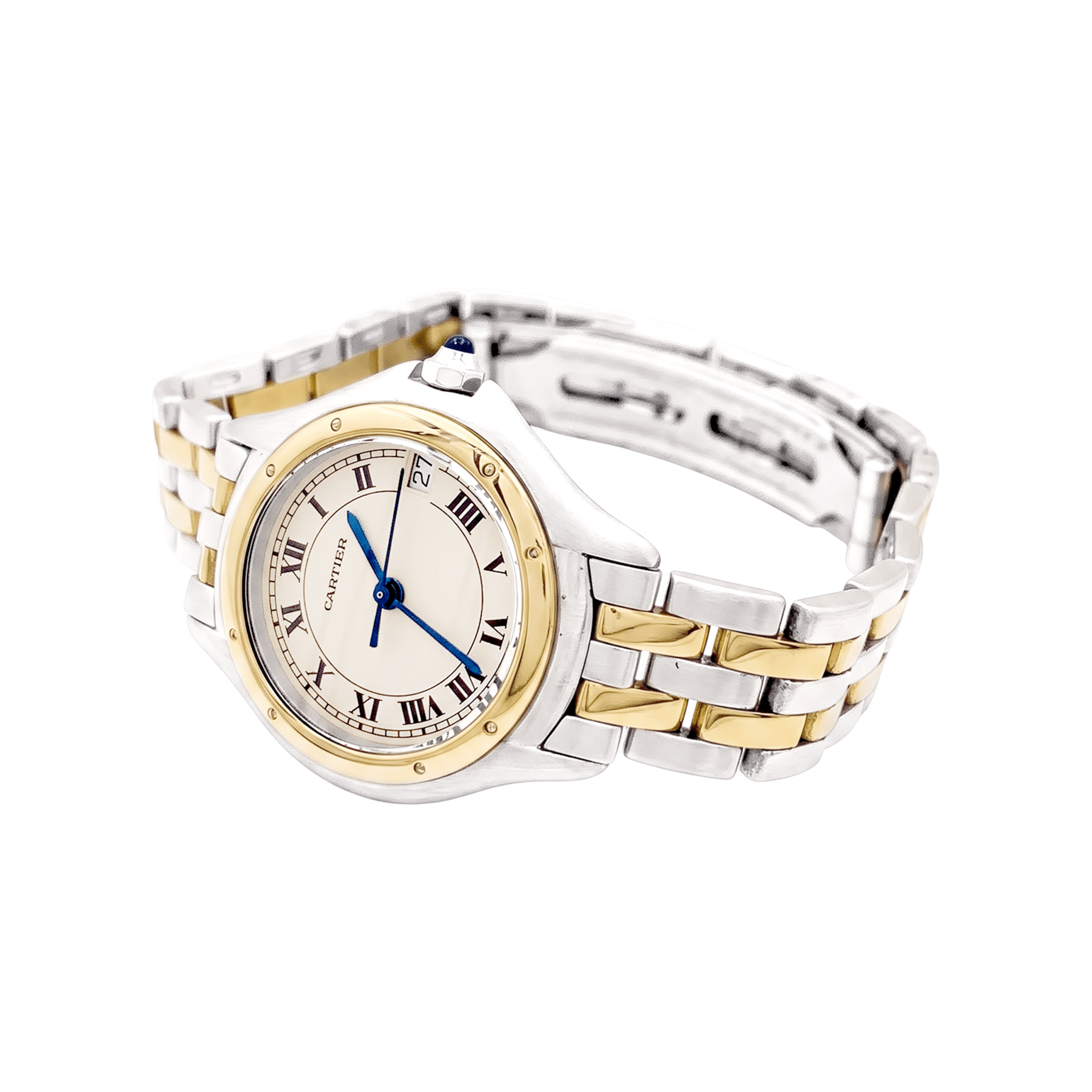Montre Cartier "Panthère Cougar", or jaune et acier.