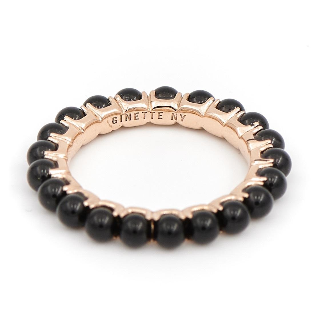 Ginette NY Bague Alliance Maria Or rose Onyx - Castafiore