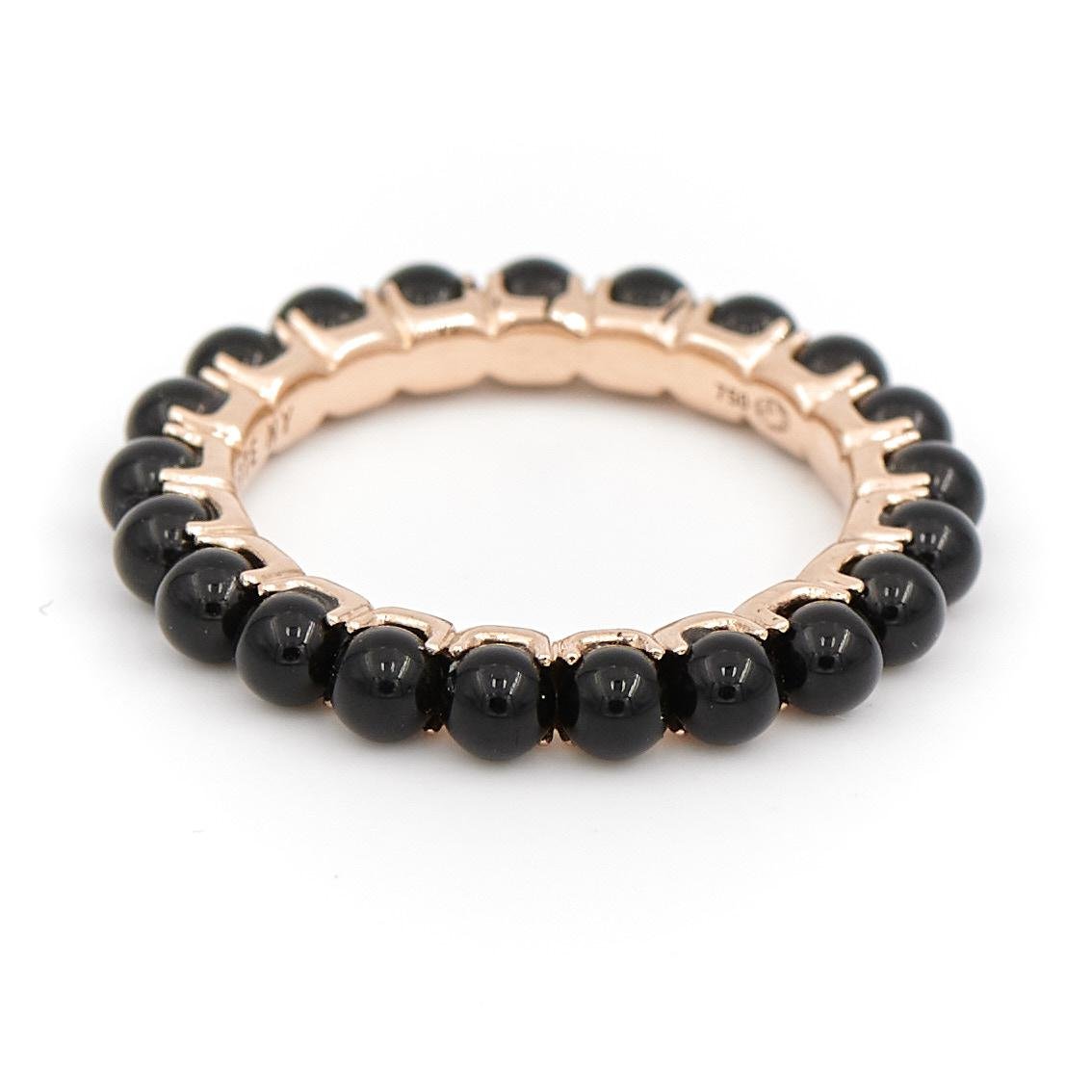 Ginette NY Bague Alliance Maria Or rose Onyx - Castafiore