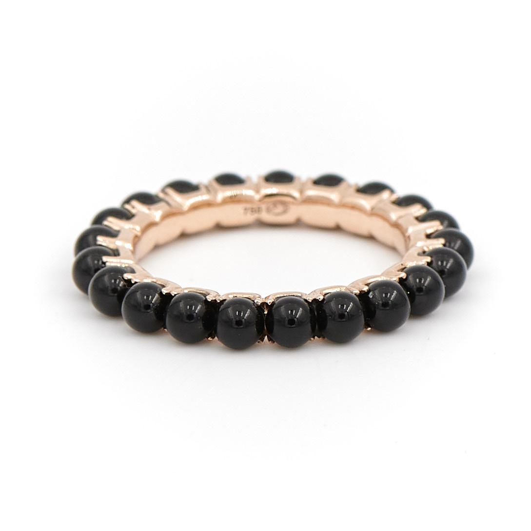Ginette NY Bague Alliance Maria Or rose Onyx - Castafiore