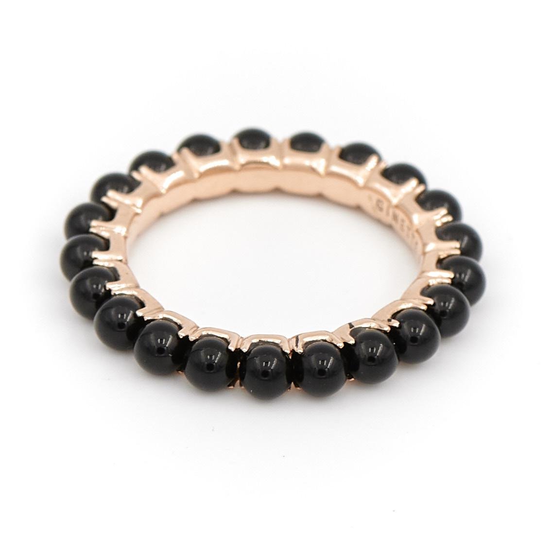 Ginette NY Bague Alliance Maria Or rose Onyx - Castafiore