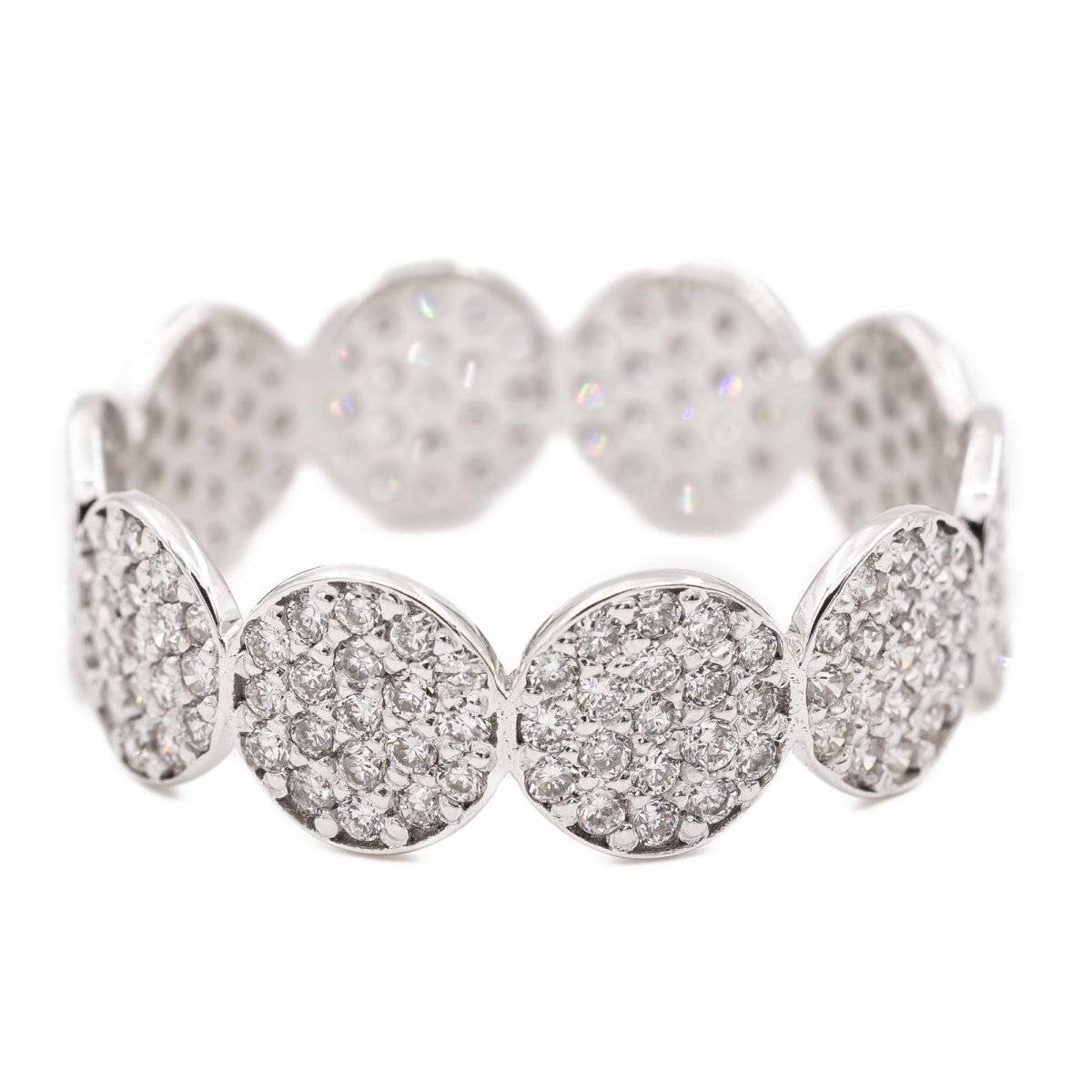 Ginette NY Bague Alliance Mini Ever Eternity Band Or blanc Diamant - Castafiore