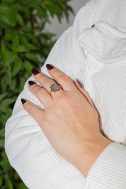 Ginette NY Bague White mop antique Or rose Nacre - Castafiore