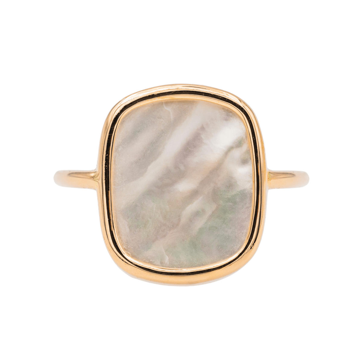 Ginette NY Bague White MOP antique ring Or rose Nacre - Castafiore