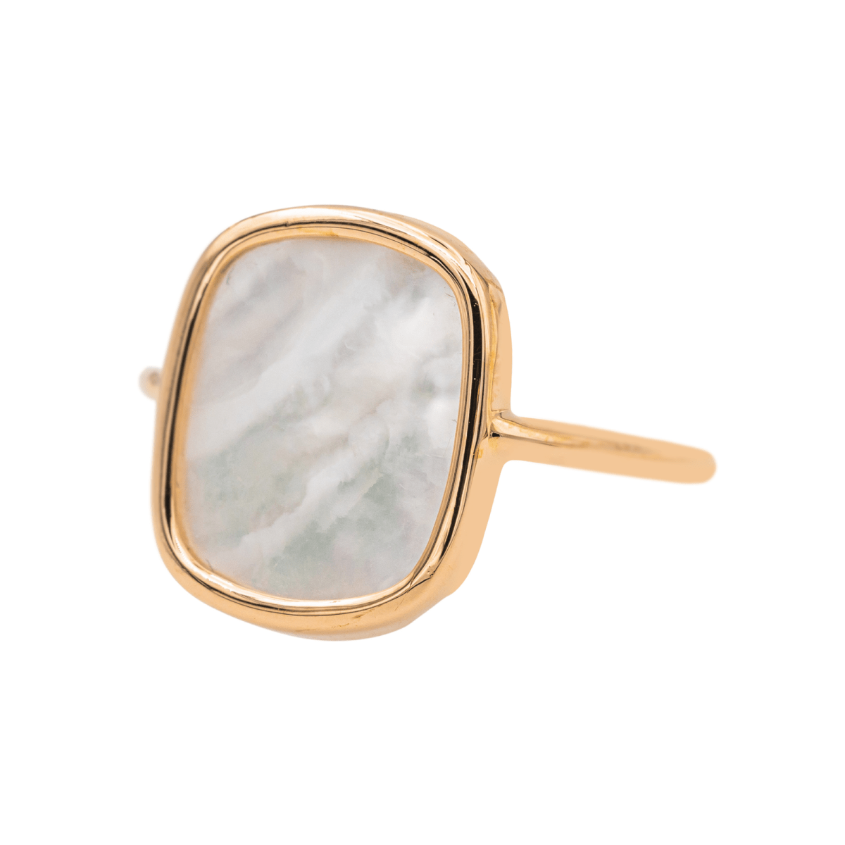 Ginette NY Bague White MOP antique ring Or rose Nacre - Castafiore