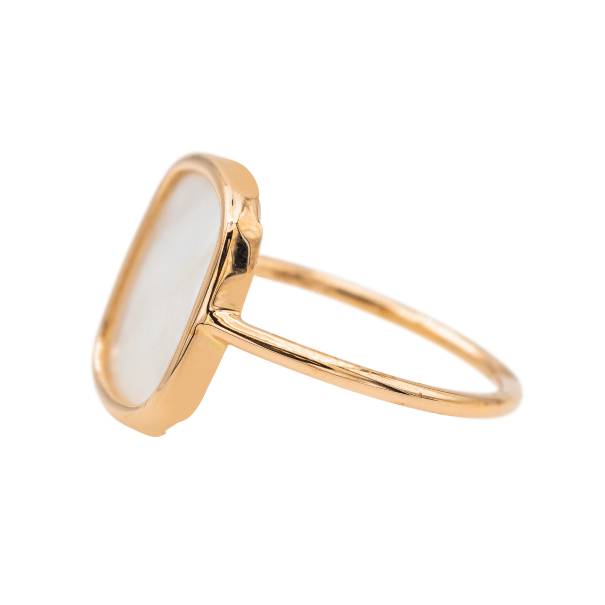 Ginette NY Bague White MOP antique ring Or rose Nacre - Castafiore