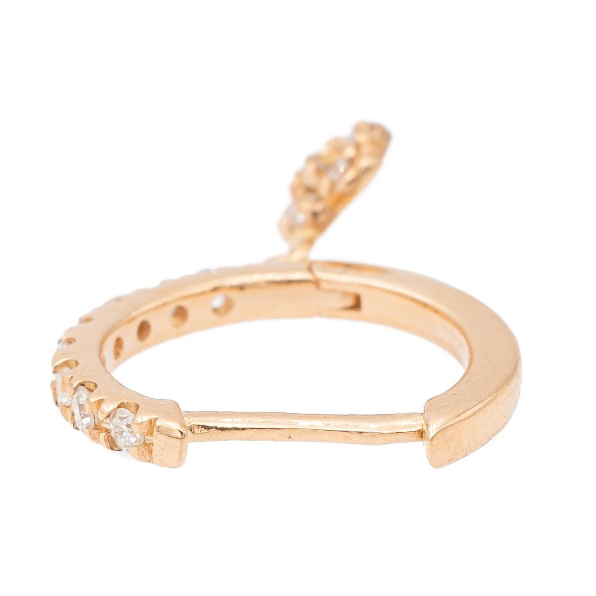Ginette NY Boucles d'oreilles Be mine lotus solo Or rose Diamant - Castafiore