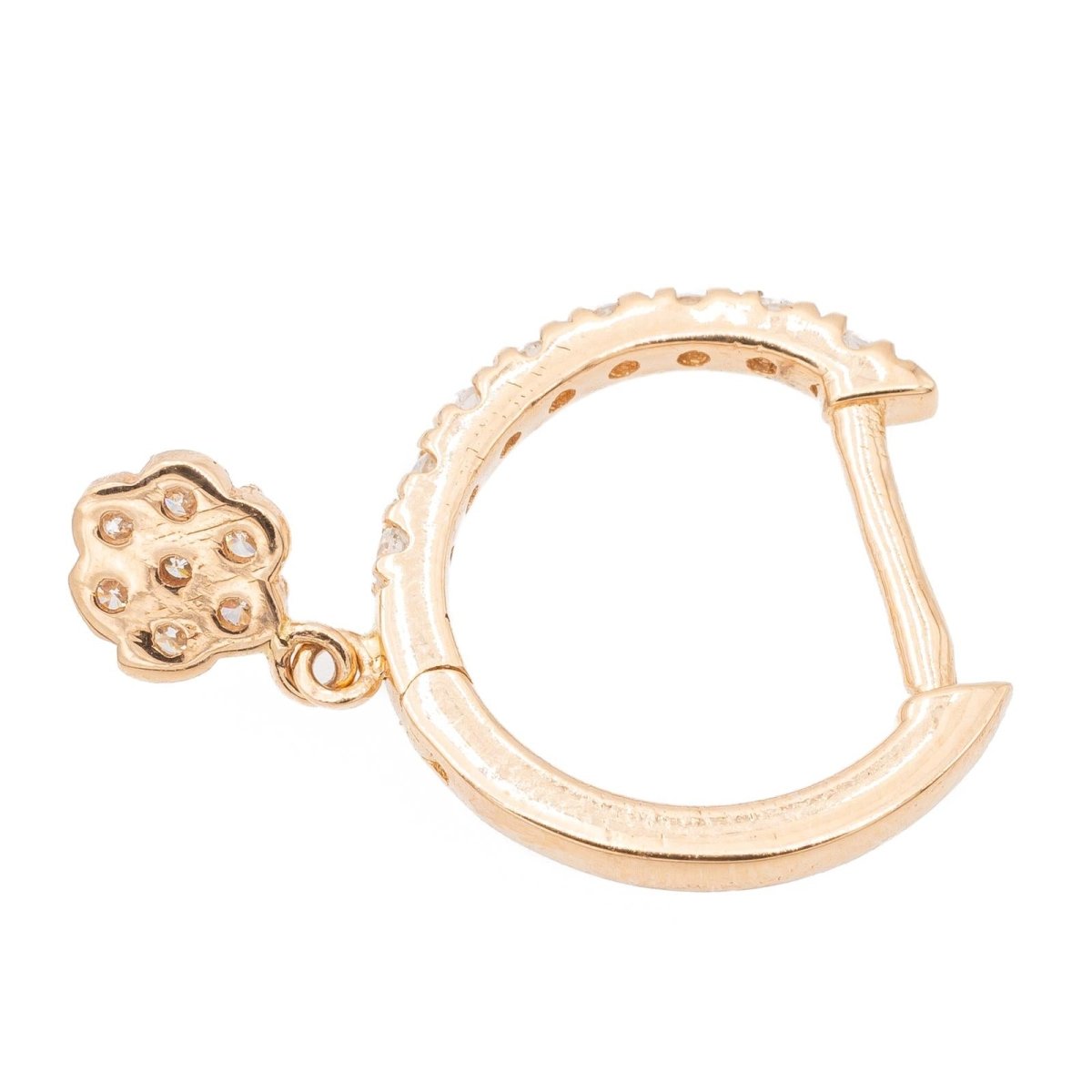 Ginette NY Boucles d'oreilles Be mine lotus solo Or rose Diamant - Castafiore