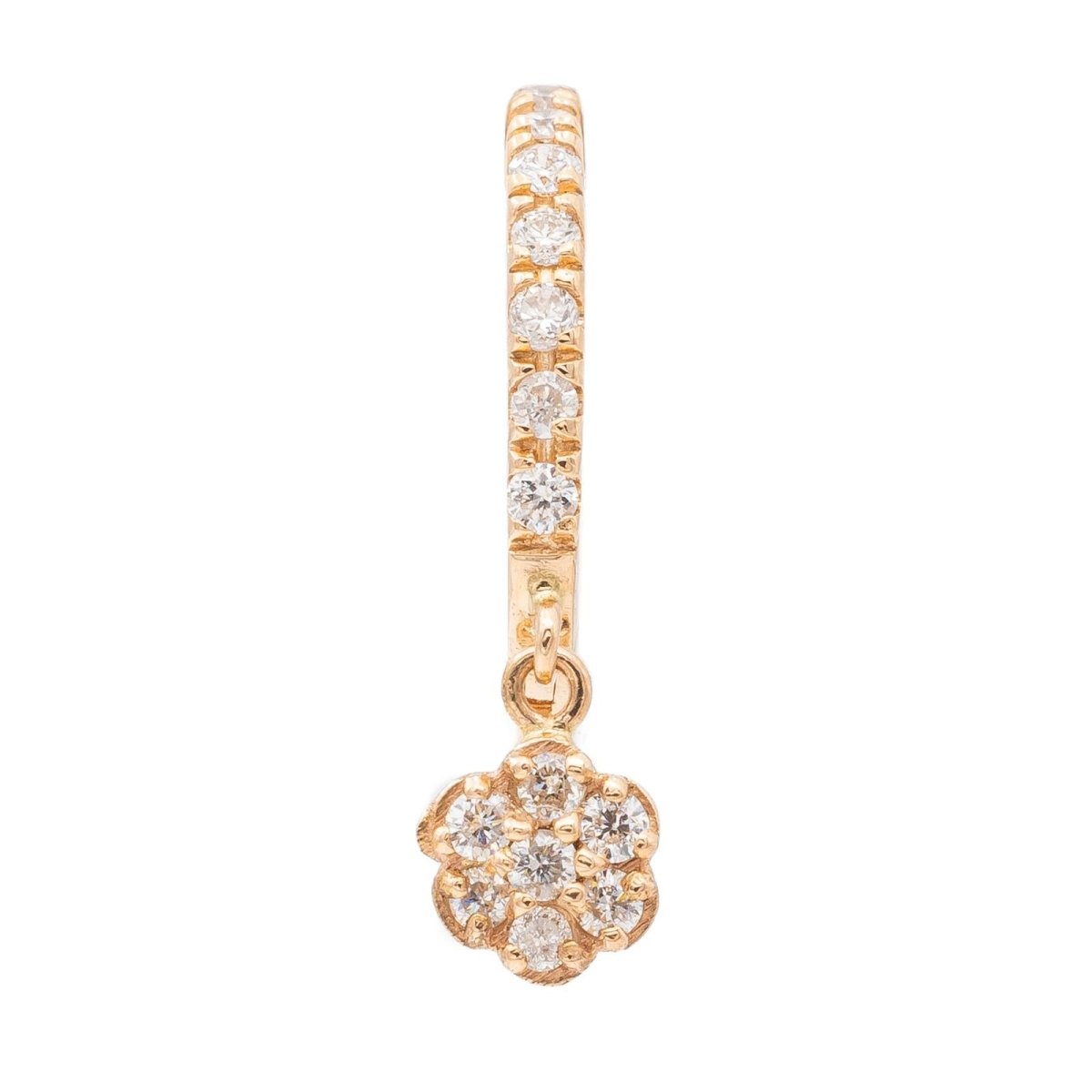 Ginette NY Boucles d'oreilles Créole Be Mine Solo Or rose Diamant - Castafiore