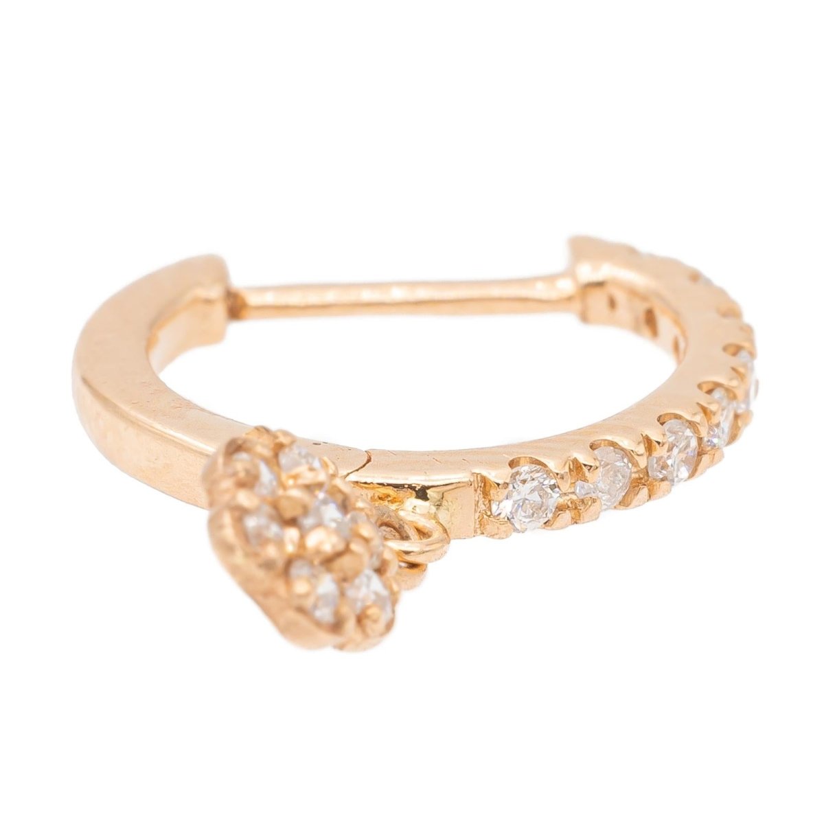 Ginette NY Boucles d'oreilles Créole Be Mine Solo Or rose Diamant - Castafiore
