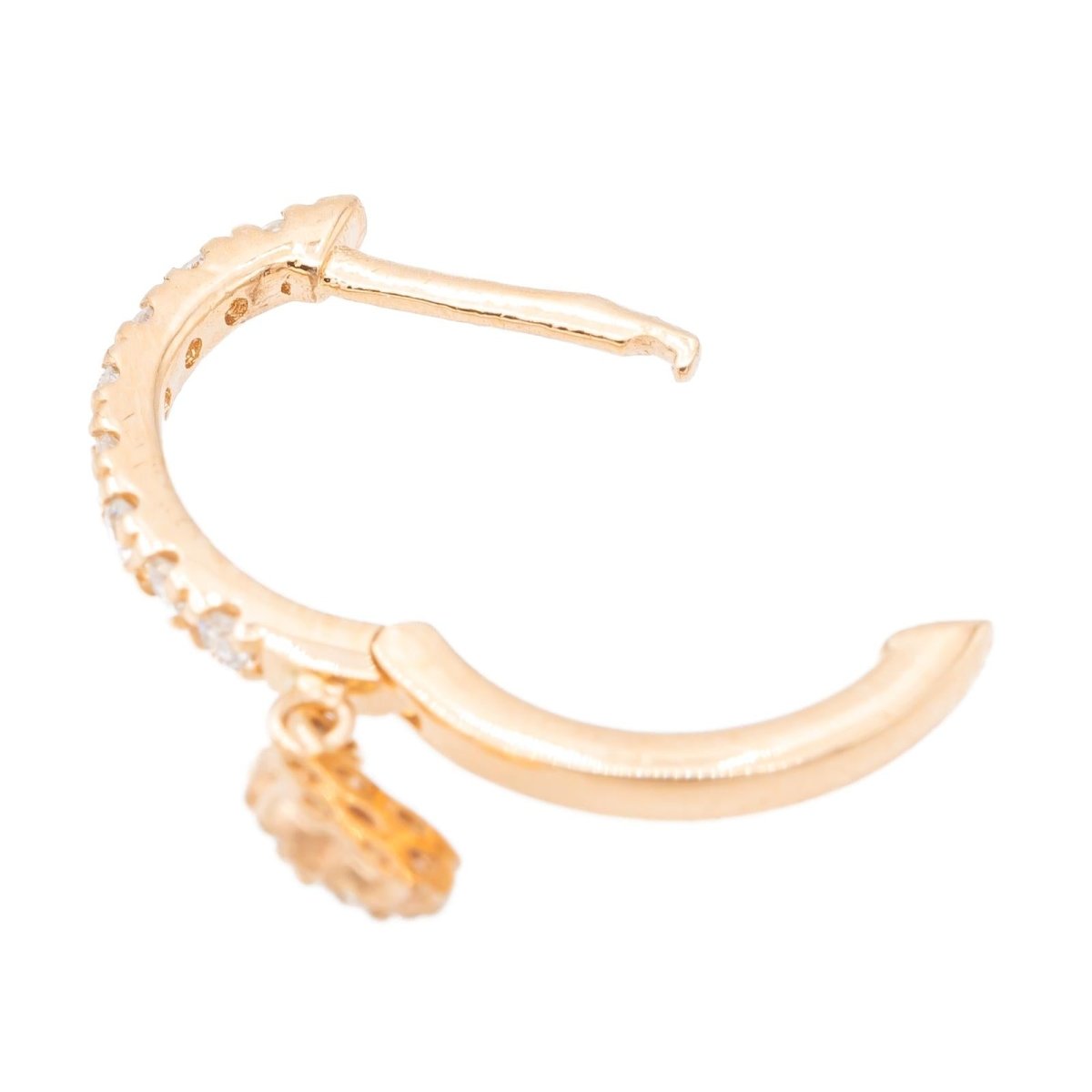Ginette NY Boucles d'oreilles Créole Be Mine Solo Or rose Diamant - Castafiore