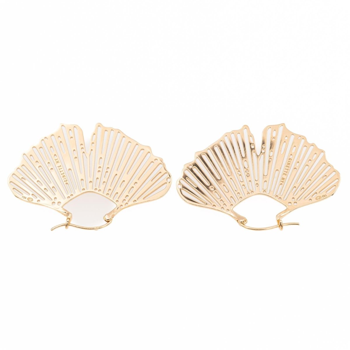 Ginette NY Boucles d'oreilles Ginkgo Or rose - Castafiore