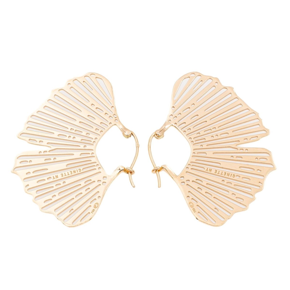 Ginette NY Boucles d'oreilles Ginkgo Or rose - Castafiore