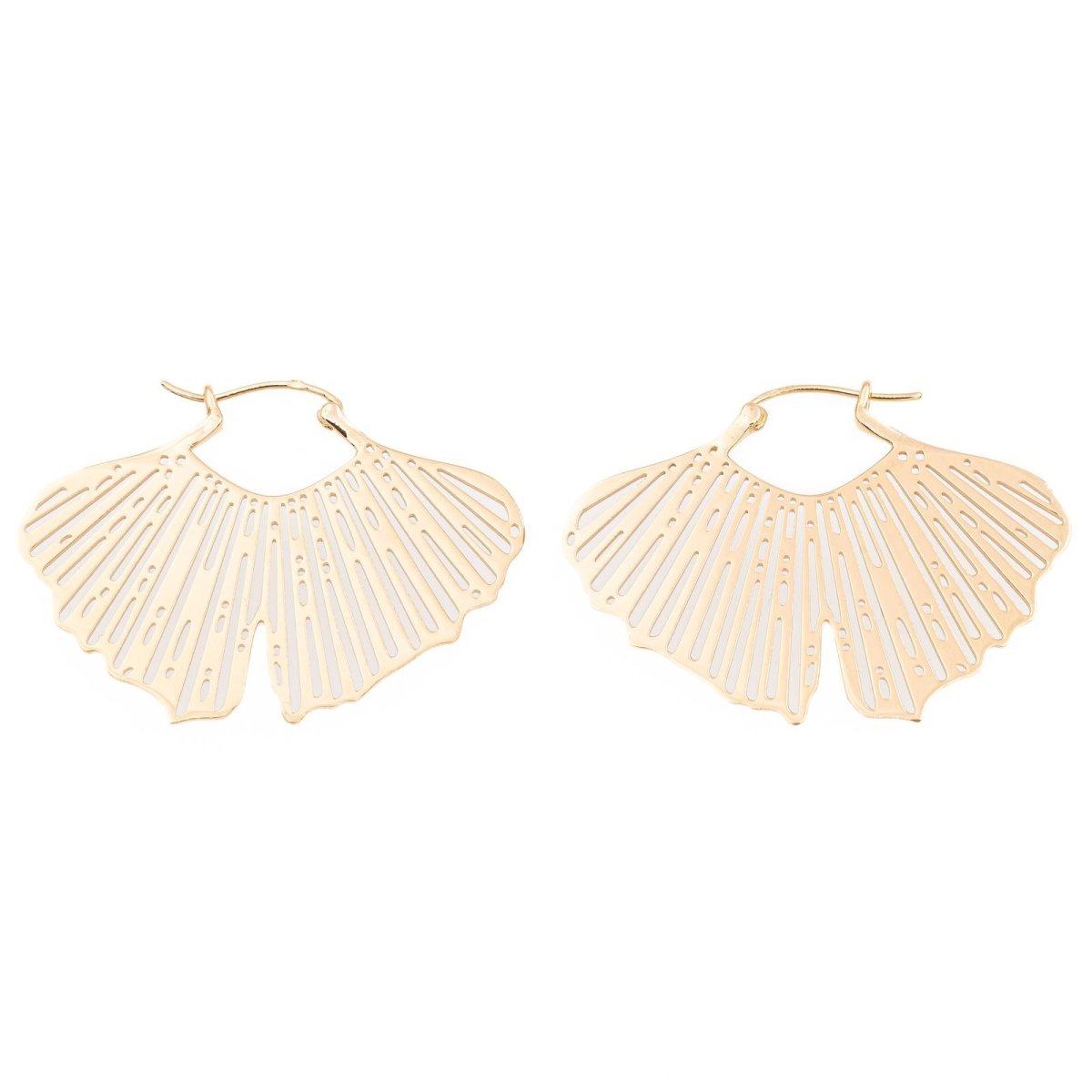 Ginette NY Boucles d'oreilles Ginkgo Or rose - Castafiore