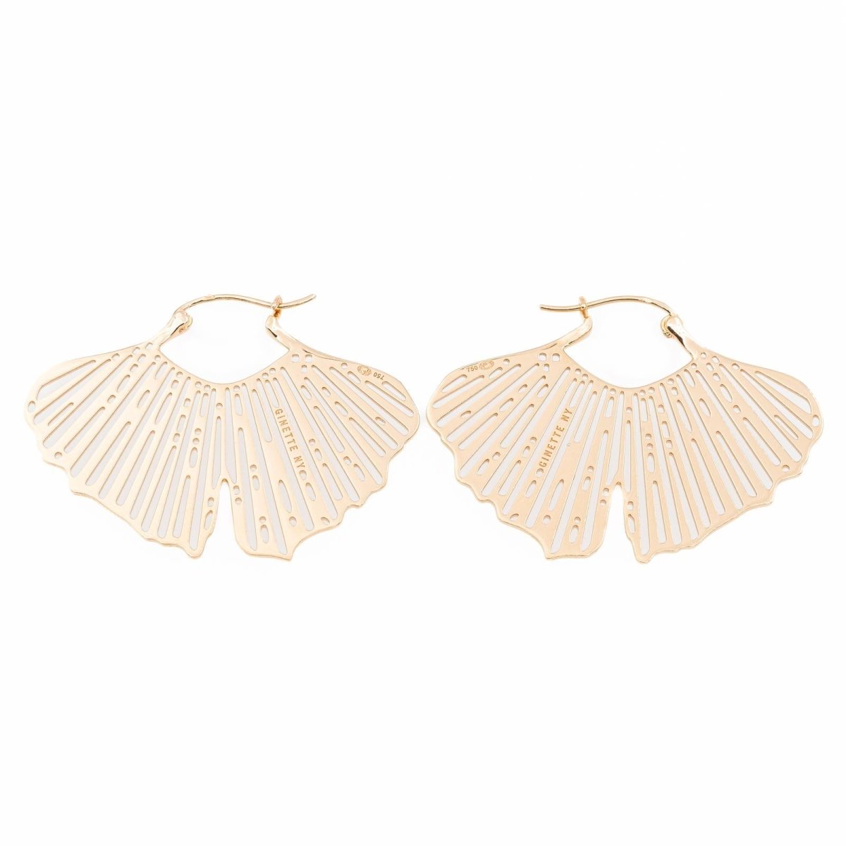Ginette NY Boucles d'oreilles Ginkgo Or rose - Castafiore