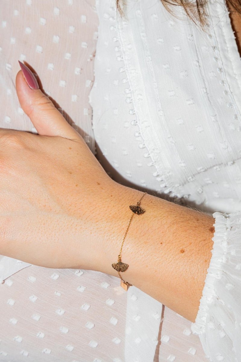 Ginette NY Bracelet Gingko Or rose - Castafiore