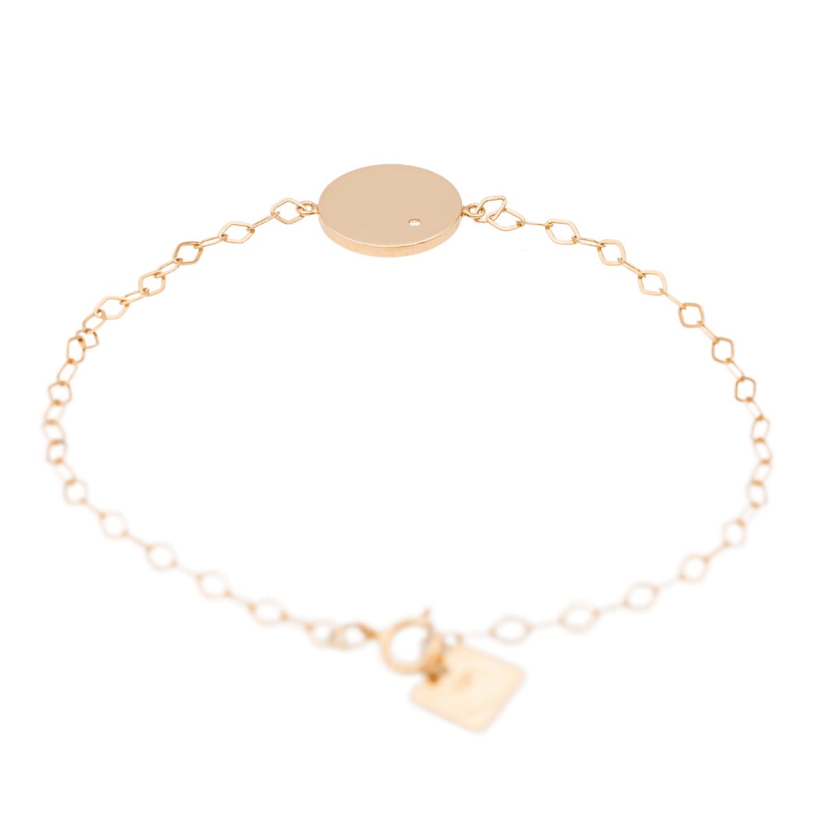 Ginette NY Bracelet Mini ever disc Or rose Diamant - Castafiore