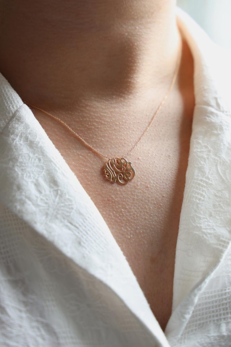 Ginette NY Collier Baby Lace Monogram Or rose - Castafiore