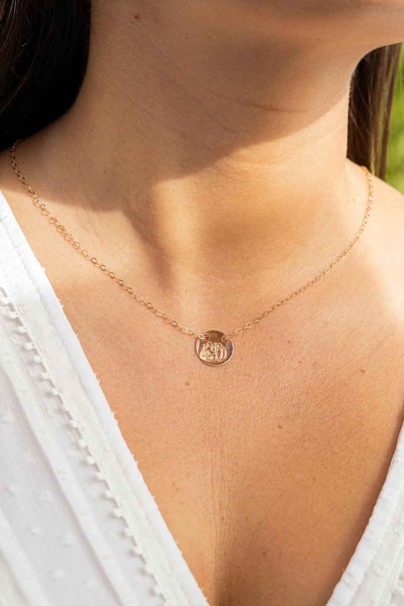 Ginette NY Collier Little Monogram Or rose - Castafiore
