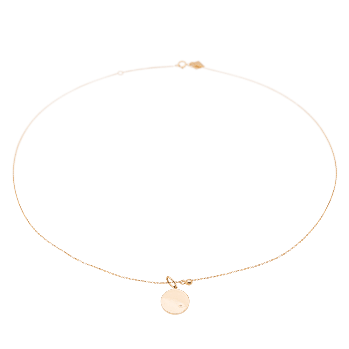 Ginette NY Collier Mini ever disc Or rose Diamant - Castafiore
