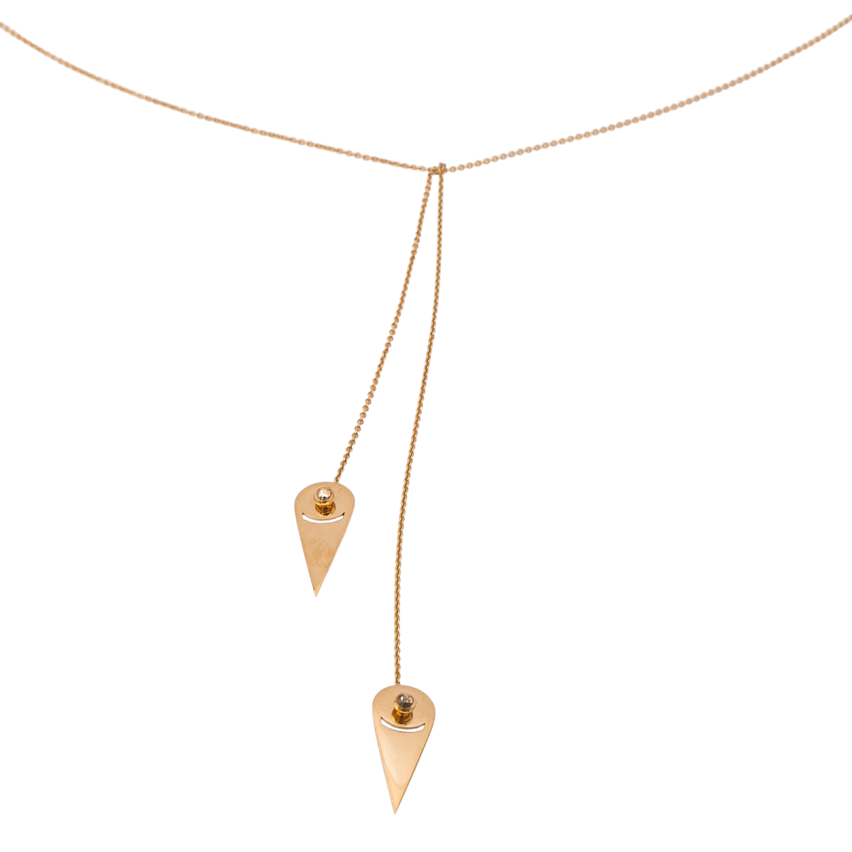 Ginette NY Collier Négligé Mrs Joe Mini Lariat Or rose - Castafiore