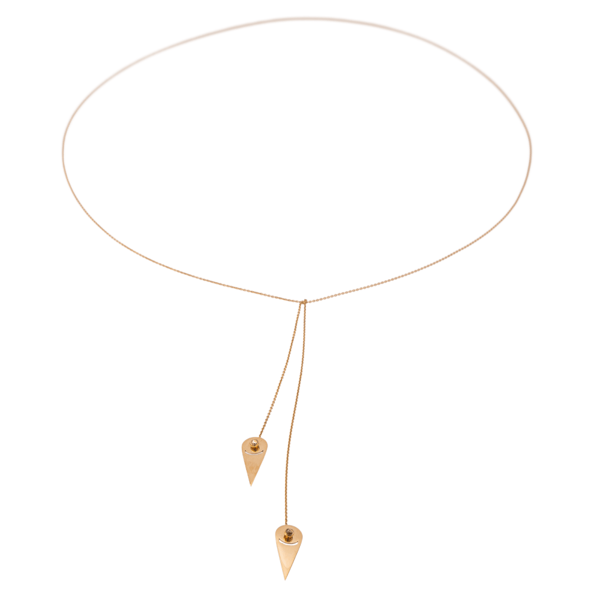 Ginette NY Collier Négligé Mrs Joe Mini Lariat Or rose - Castafiore