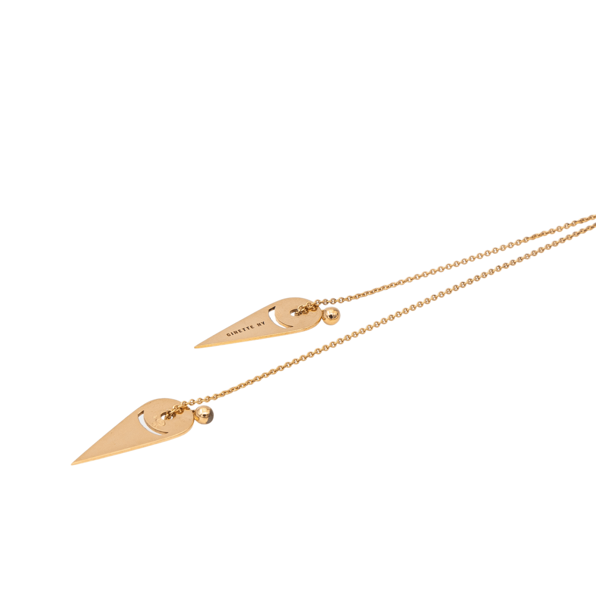 Ginette NY Collier Négligé Mrs Joe Mini Lariat Or rose - Castafiore