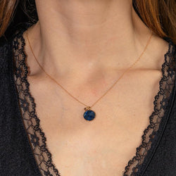 Ginette NY Collier Pendentif Ever Lapis Or rose Lapis-Lazuli - Castafiore