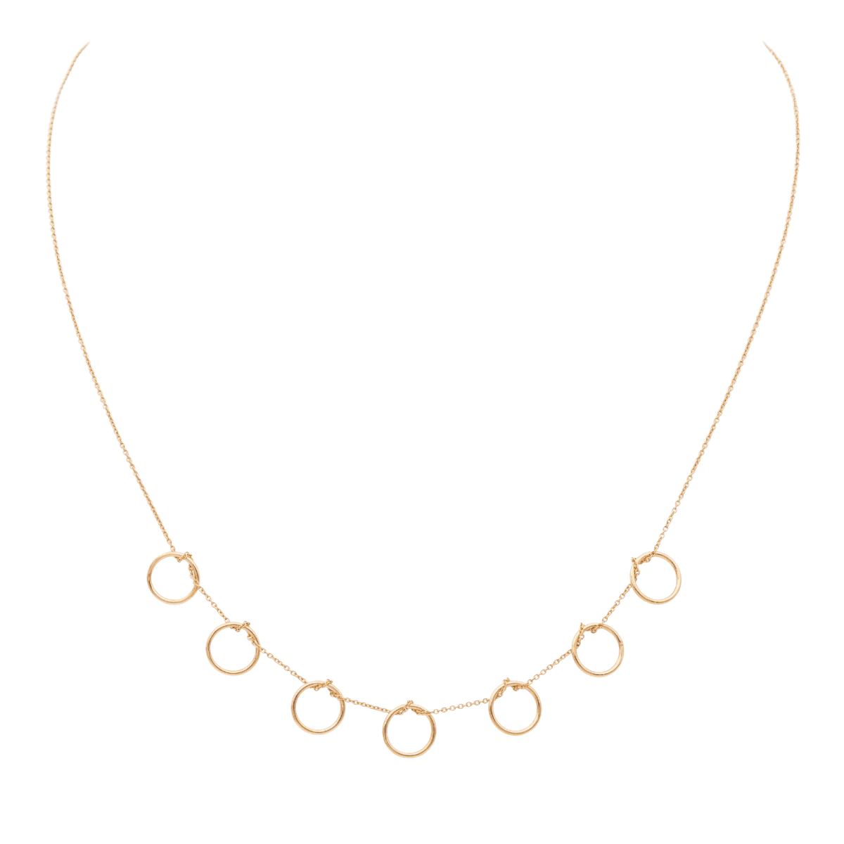Ginette NY Collier Tiny Five Circles On Chain Or rose - Castafiore