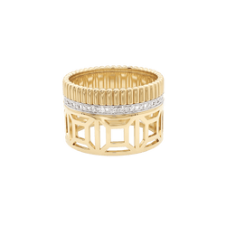 Bague Boucheron "Quatre Radiant Edition Ajourée", or jaune, or blanc, diamants.