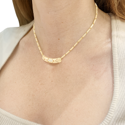 Collier O.P. Orlandini, or jaune, diamants.
