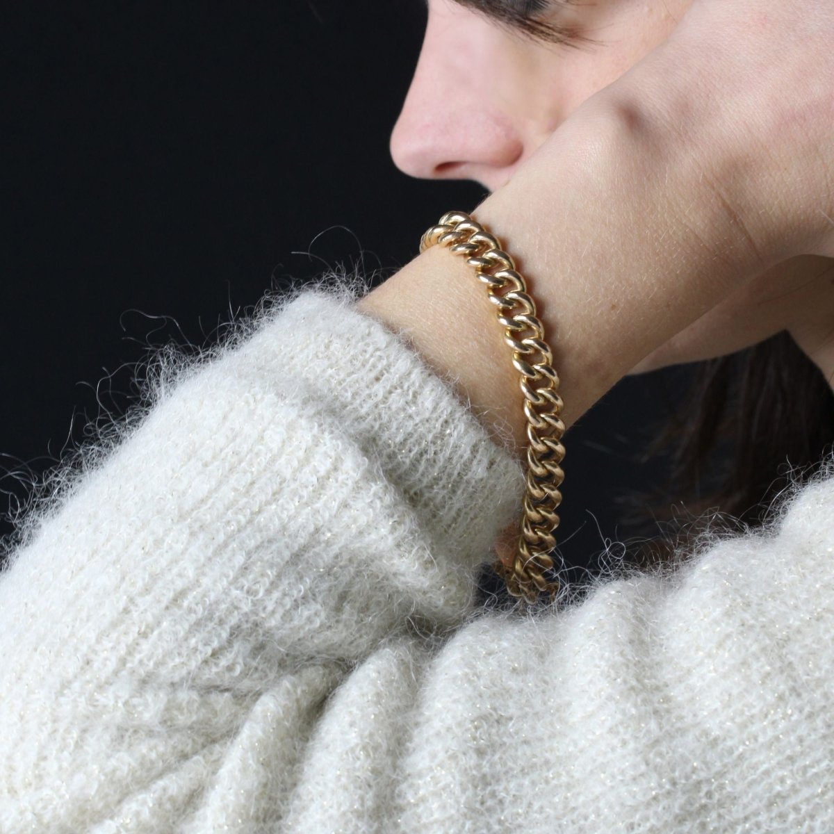 Gourmette massive en or vintage - Castafiore