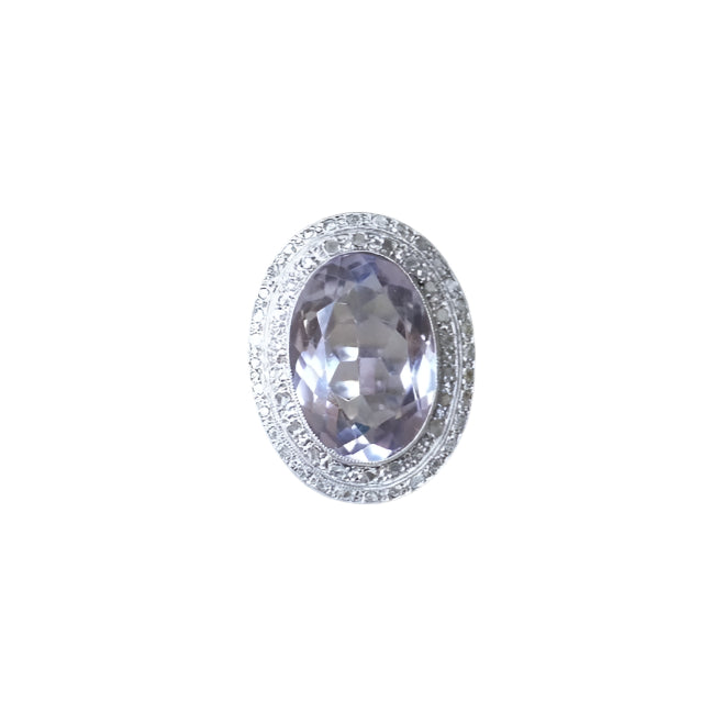 Grande Bague Art Déco Améthyste et Diamants - Castafiore