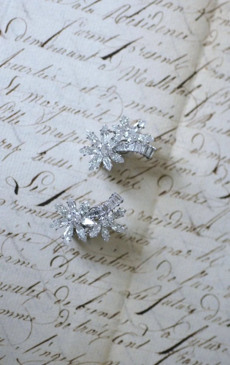 Guillemin & Soulaine Boucles d'Oreilles Fleur Diamants - Castafiore