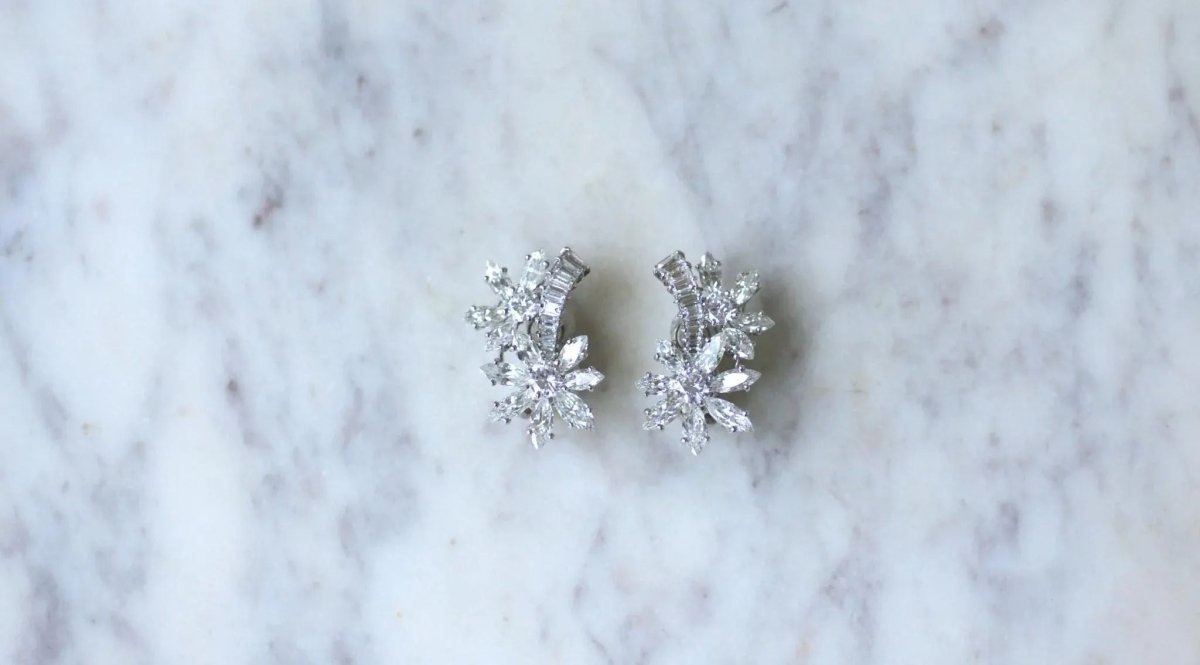 Guillemin & Soulaine Boucles d'Oreilles Fleur Diamants - Castafiore