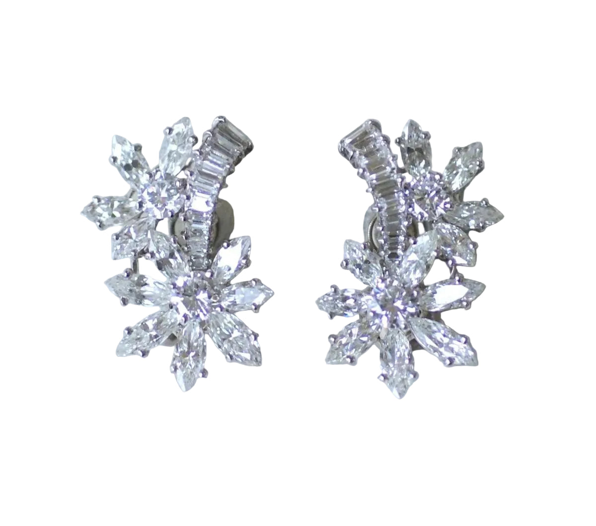 Guillemin & Soulaine Boucles d'Oreilles Fleur Diamants - Castafiore