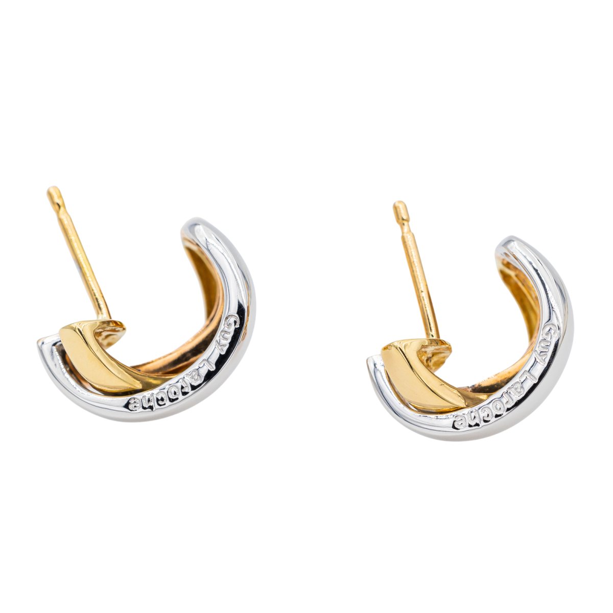 Guy Laroche Boucles d'oreilles Demi créoles Or blanc - Castafiore