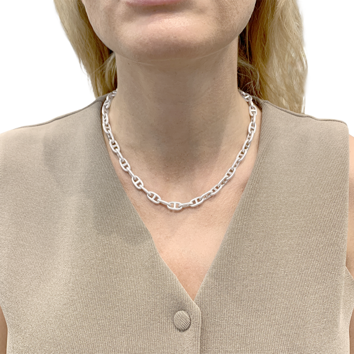 Collier Hermès "Chaîne d'ancre", en argent, petit modèle.