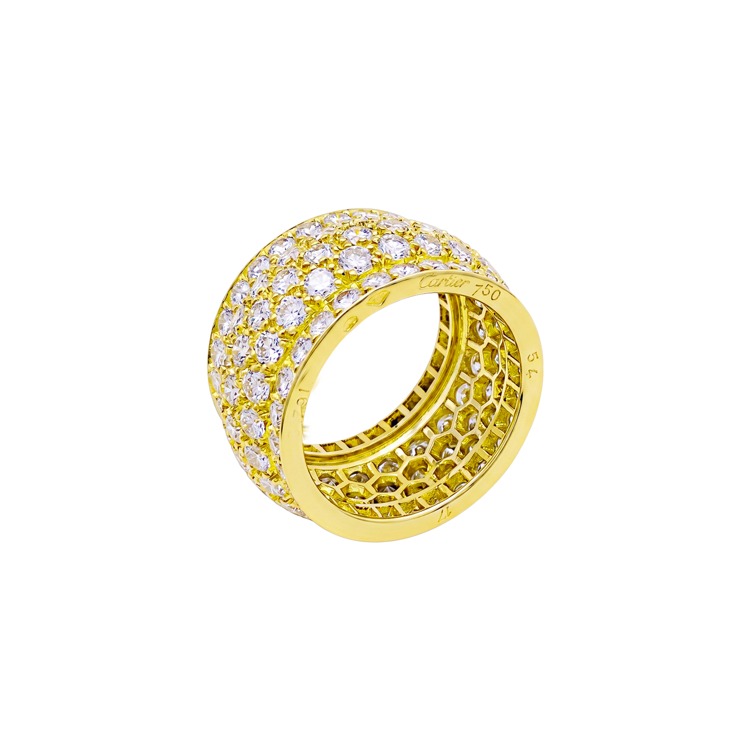 Bague bandeau Cartier, « Nigeria », or jaune et diamants.