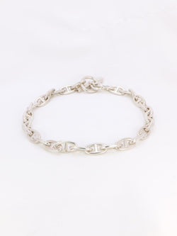 HERMES Collier argent chaîne d'ancre grand modele - Castafiore
