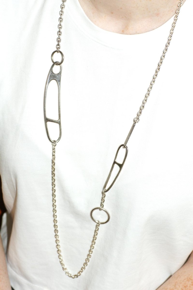 Hermès Sautoir Chaine d'Ancre Twist en Argent 100 cm - Castafiore