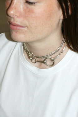 Hermès Sautoir Mors en Argent 73.00 cm - Castafiore